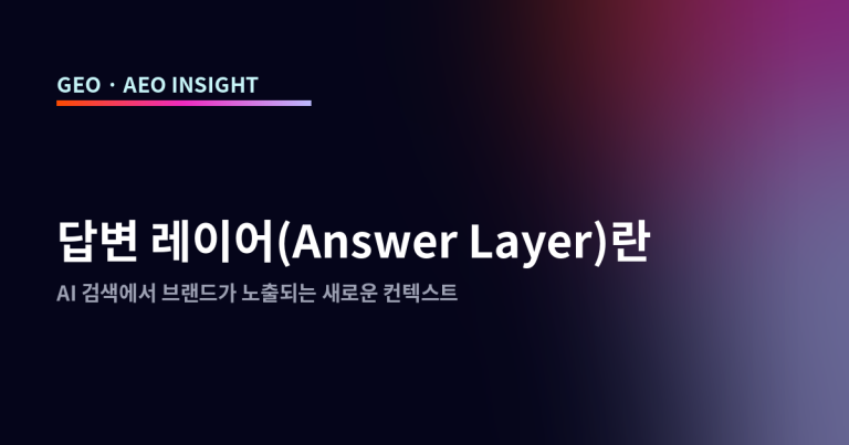 답변 레이어(Answer Layer)란: AI 검색에서 브랜드가 노출되는 새로운 컨텍스트