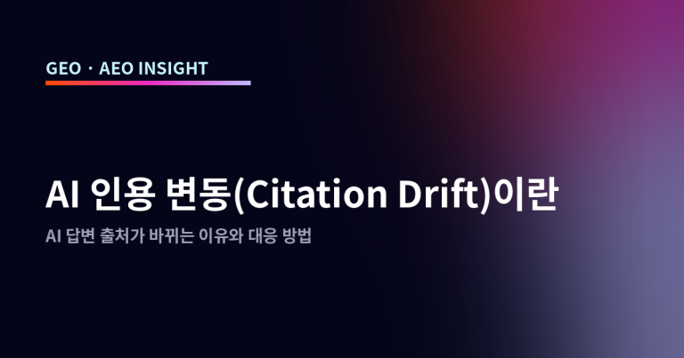 AI 인용 변동(Citation Drift)이란: AI 답변 출처가 바뀌는 이유와 대응 방법