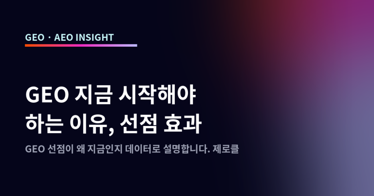 GEO 지금 시작해야 하는 이유, 선점 효과