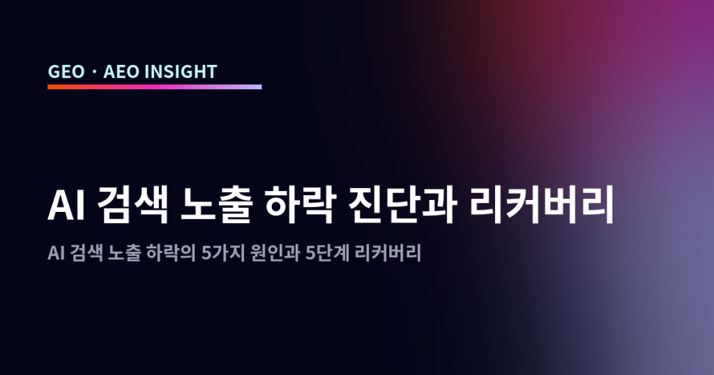 AI 검색 노출 하락 진단과 리커버리