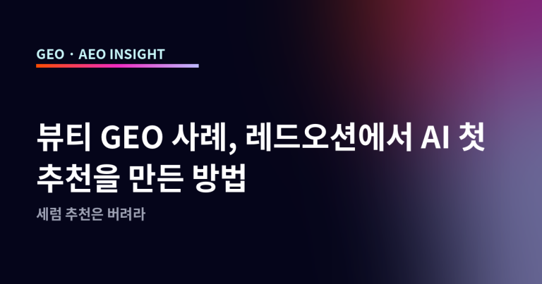뷰티 GEO 사례, 레드오션에서 AI 첫 추천을 만든 방법