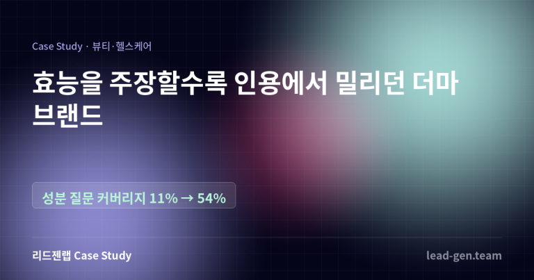 효능을 덜 말했더니 효능 질문에서 더 많이 인용됐습니다