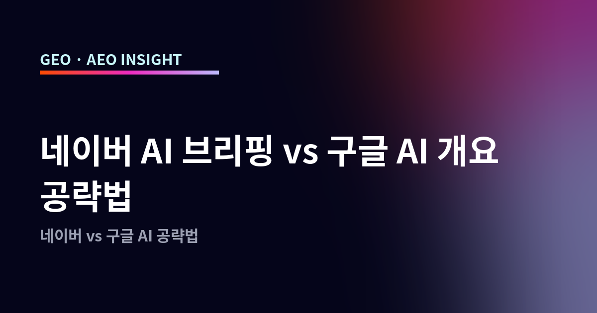 네이버 AI 브리핑 vs 구글 AI 개요 공략법
