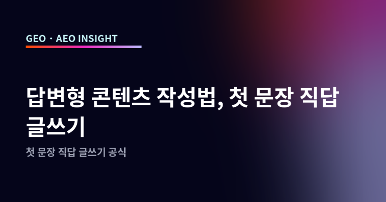 답변형 콘텐츠 작성법, 첫 문장 직답 글쓰기