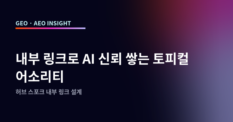 내부 링크로 AI 신뢰 쌓는 토피컬 어소리티