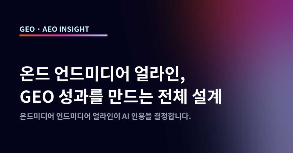 온드미디어 언드미디어 차이와 얼라인, GEO 성과 설계법