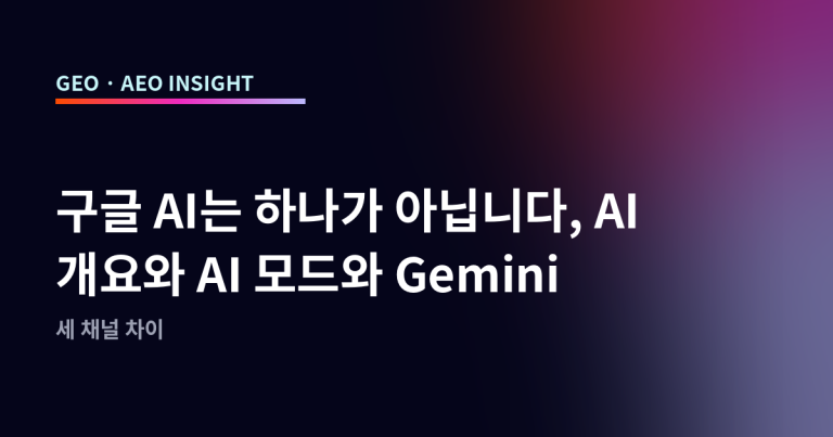 구글 AI는 하나가 아닙니다, AI 개요와 AI 모드와 Gemini
