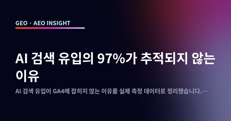AI 검색 유입의 97%가 추적되지 않는 이유