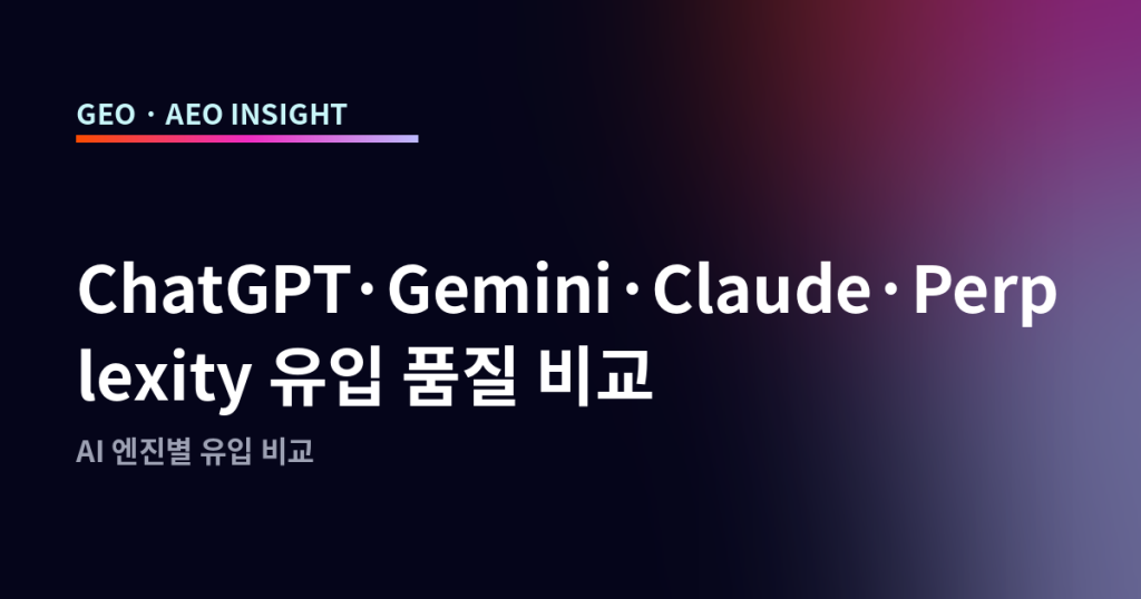 ChatGPT·Gemini·Claude·Perplexity 유입 품질 비교