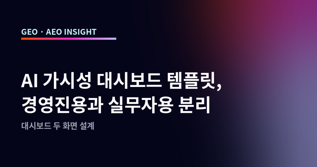 AI 가시성 대시보드 템플릿, 경영진용과 실무자용 분리