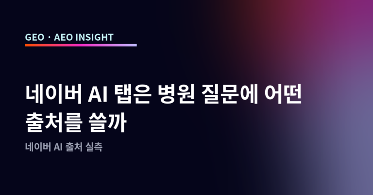 네이버 AI 탭은 병원 질문에 어떤 출처를 쓸까