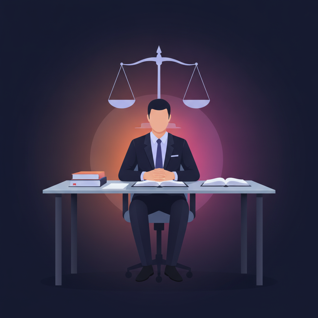 criminal lawyer at desk with documents