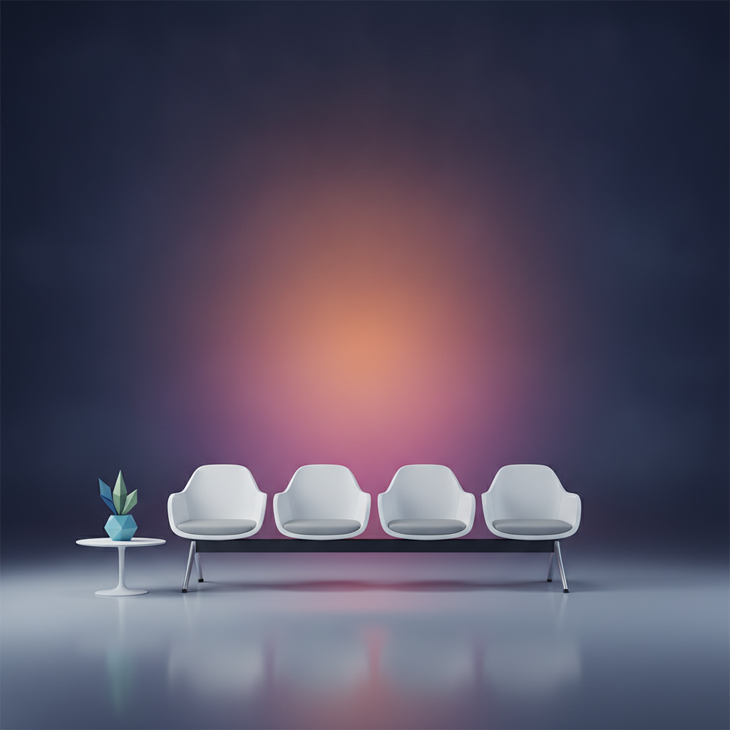 empty dental clinic waiting room chairs