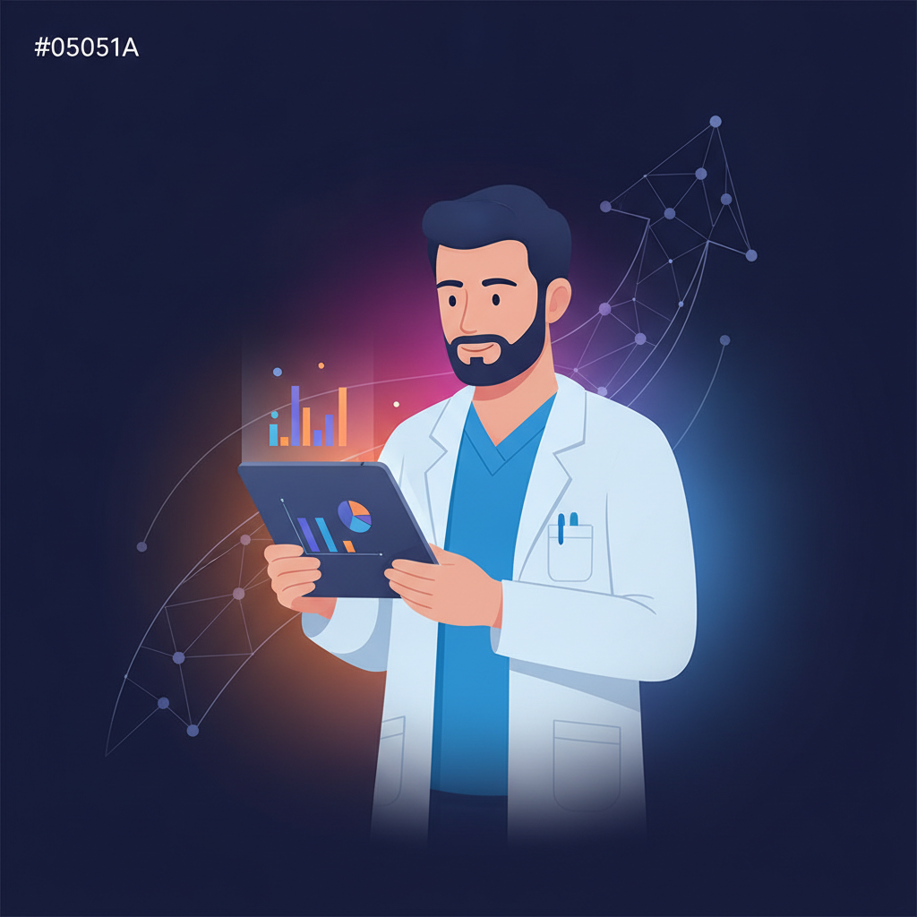 doctor reading report on tablet