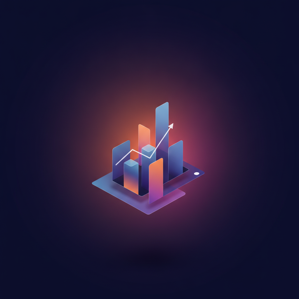 data dashboard with rising charts