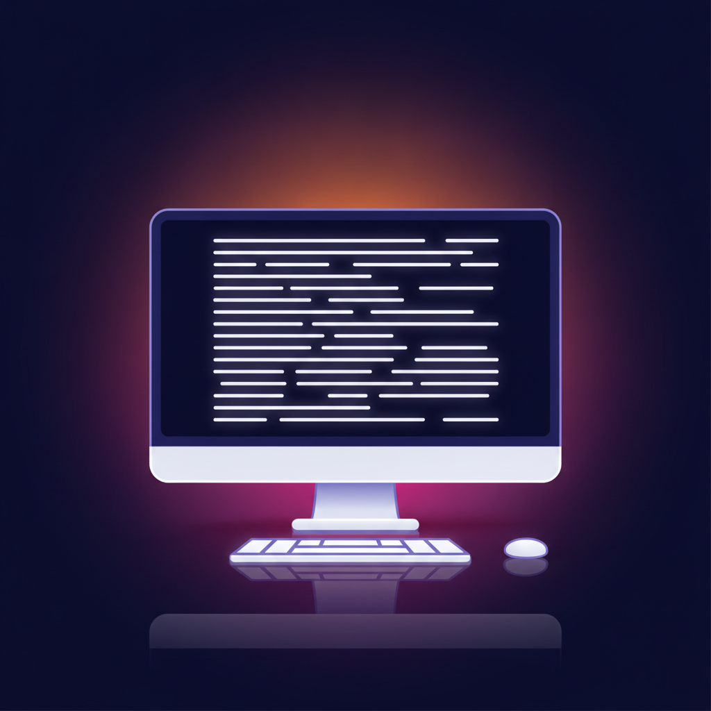 plain text file on computer screen