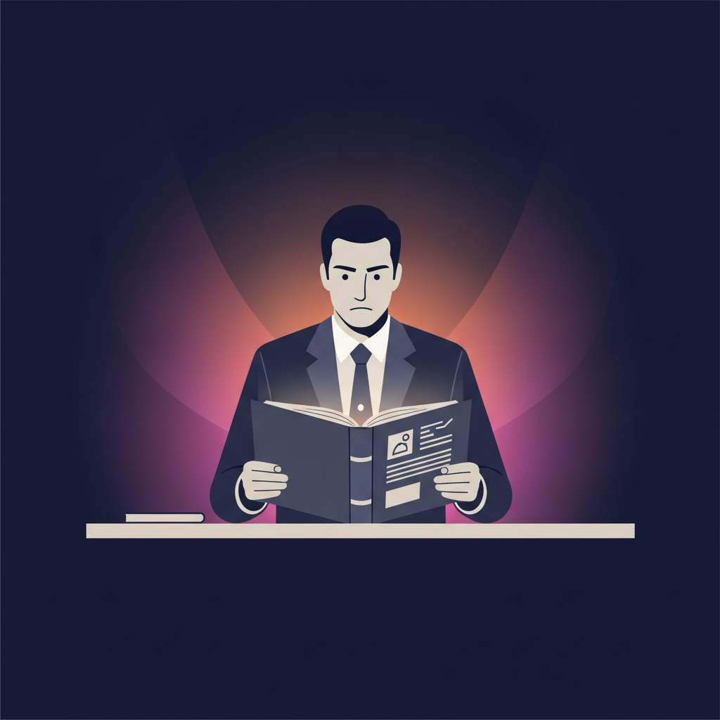lawyer reading case file seriously