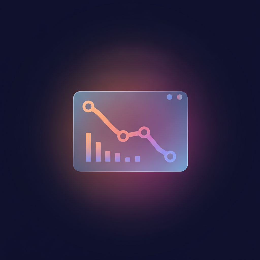 declining click chart on analytics screen